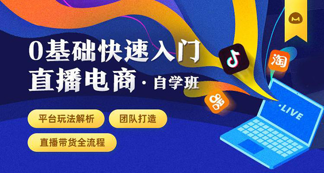0基础快速入门直播电商课程:直播平台玩法解析-团队打造-带货全流程等环节-聚富社