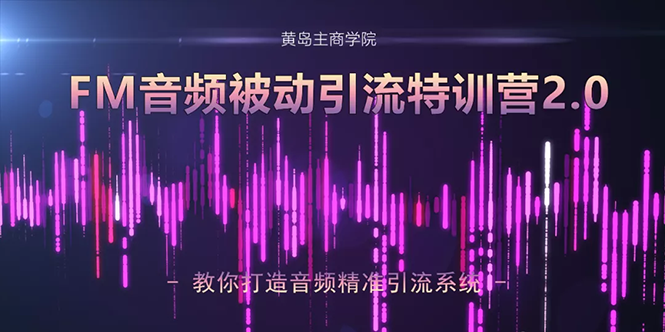 黄岛主·FM音频引流特训营2.0:独家引流模式,单账号50W+播放量,轻松变现-聚富社