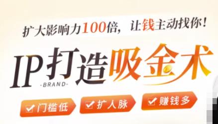 IP打造吸金术：0基础0资源，也能扩大影响力100倍，让钱主动找你！-聚富社