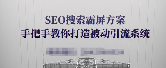 SEO搜索霸屏方案,手把手教你打造被动引流系统【视频课程】-聚富社