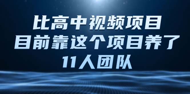 比高中视频项目,目前靠这个项目养了11人团队【视频课程】-聚富社
