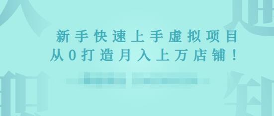 2022年虚拟项目实战指南,新手从0打造月入上万店铺-聚富社