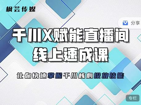 枫芸传媒-线上千川提升课，提升千川认知，提升千川投放效果-聚富社