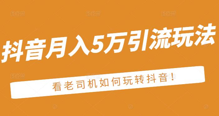 老古董·抖音月入5万引流玩法,看看老司机如何玩转抖音(附赠:抖音另类引流思路)-聚富社