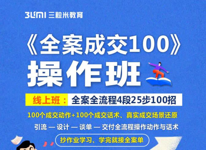 《全案成交100》全案全流程4段25步100招,操作班-聚富社