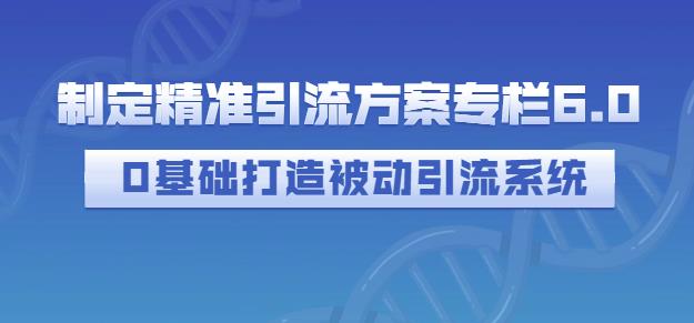 制定精准引流方案专栏6.0，0基础打造被动引流系统-聚富社