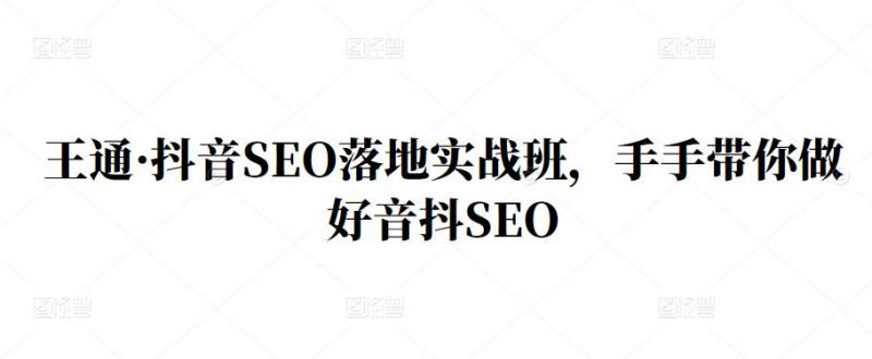 王通·抖音SEO落地实战班,手手带你做好音抖SEO-聚富社