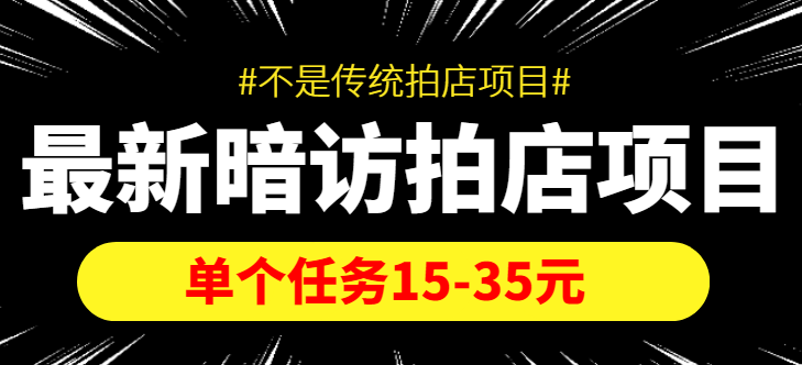 最新暗访拍店信息差项目,单个任务15-35元(不是传统拍店项目)-聚富社