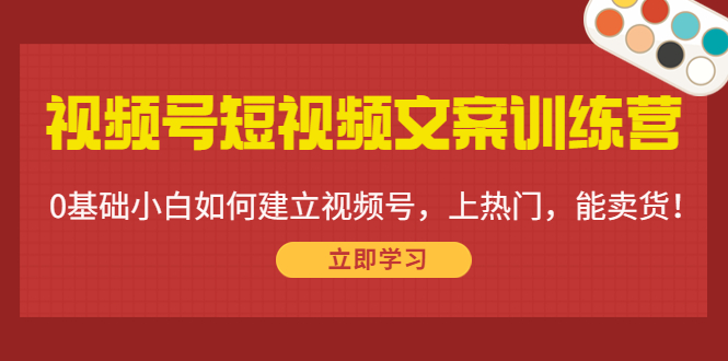视频号短视频文案训练营:0基础小白如何建立视频号,上热门,能卖货!-聚富社