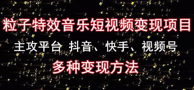 黄岛主《粒子特效音乐短视频变现项目》主攻平台抖音、快手、视频号多种变现方法-聚富社