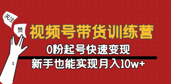 视频号带货训练营:0粉起号快速变现,新手也能实现月入10w+-聚富社
