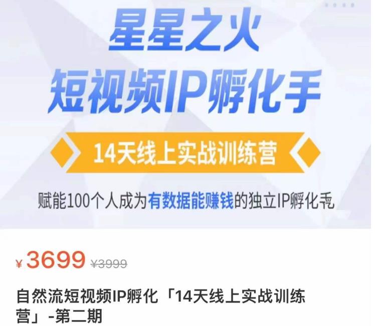瑶瑶·自然流短视频IP孵化第二期,14天线上实战训练营,赋能100个人成为有数据能赚钱的独立IP孵化手-聚富社