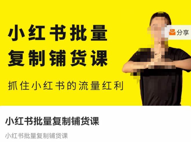 张宾·小红书批量复制铺货课,抓住小红书的流量红利 (更新2023年2月)-聚富社