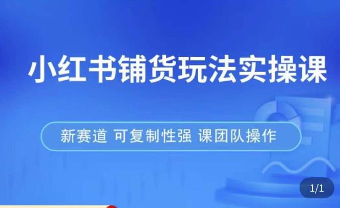 小红书铺货玩法实操课,流量大,竞争小,非常好做,新赛道,可复制性强,可团队操作-聚富社