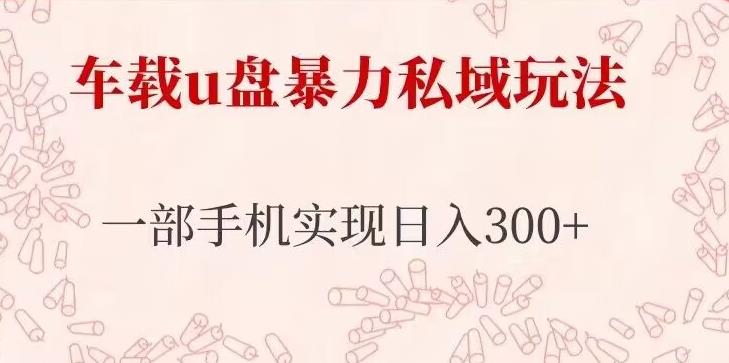 车载u盘暴力私域玩法,长期项目,仅需一部手机实现日入300+-聚富社