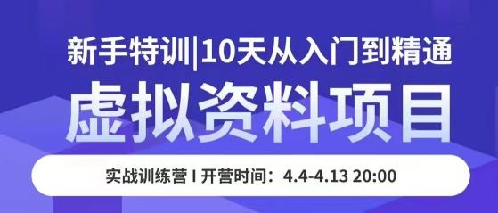 虚拟资料项目新手特训,10天从入门到精通,保姆级实操教学-聚富社