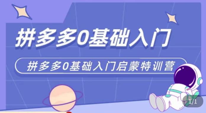 六一电商·拼多多运营0-1实操特训营,拼多多从基础到进阶的可实操玩法-聚富社