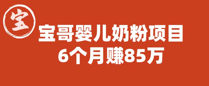 宝哥婴儿奶粉项目,6个月赚85w【图文非视频】【揭秘】-聚富社