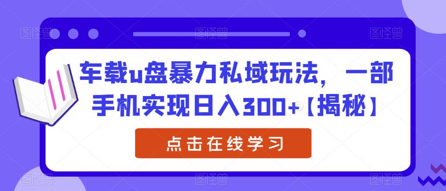 车载u盘暴力私域玩法,一部手机实现日入300+【揭秘】-聚富社