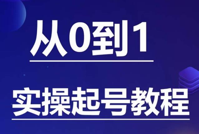 石野·小白起号实操教程,掌握各种起号的玩法技术,了解流量的核心-聚富社