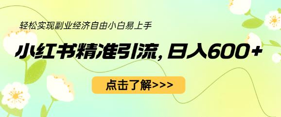 小红书精准引流，小白日入600+，轻松实现副业经济自由（教程+1153G资源）-聚富社