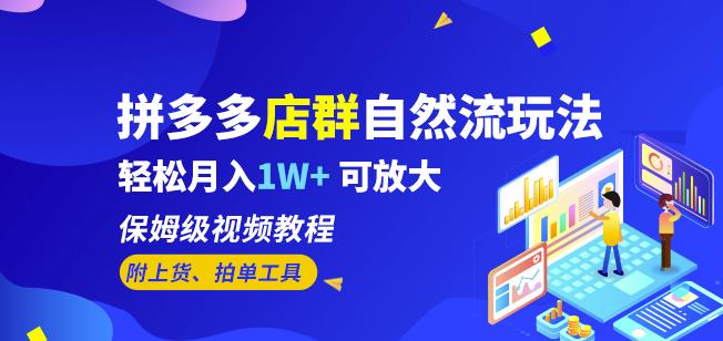 拼多多店群自然流玩法,轻松月入1W+保姆级视频教程(附上货、拍单工具)-聚富社