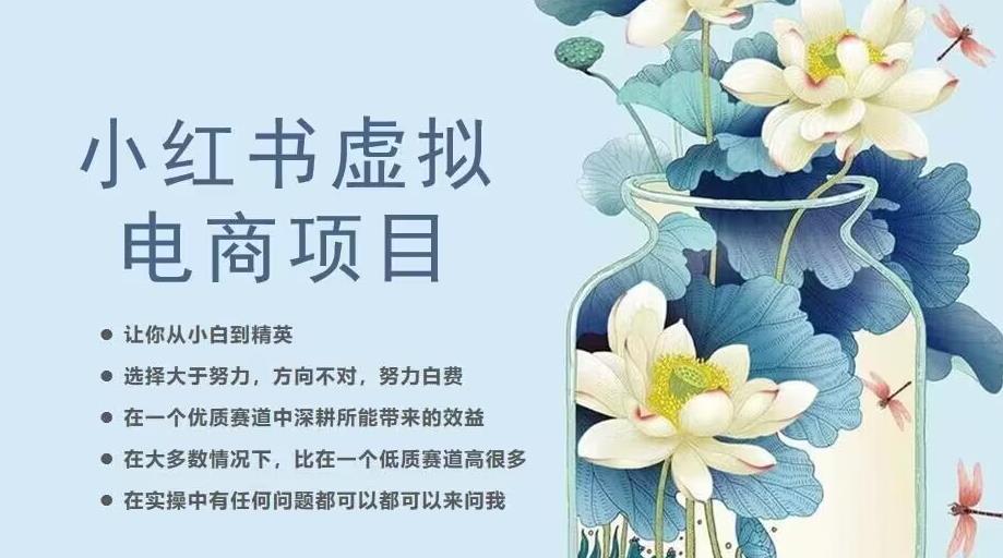 小红书虚拟电商从0到1,让你从小白到精英(20节实操课程)-聚富社