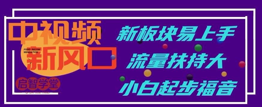 中视频新风口，新板块易上手，流量扶持大，小白起步福音【揭秘】-聚富社