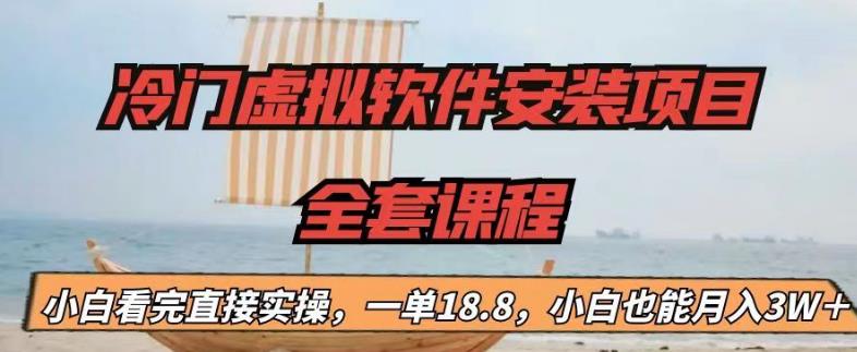 冷门虚拟软件安装项目,一单18.8,小白也能月入3W+【揭秘】-聚富社