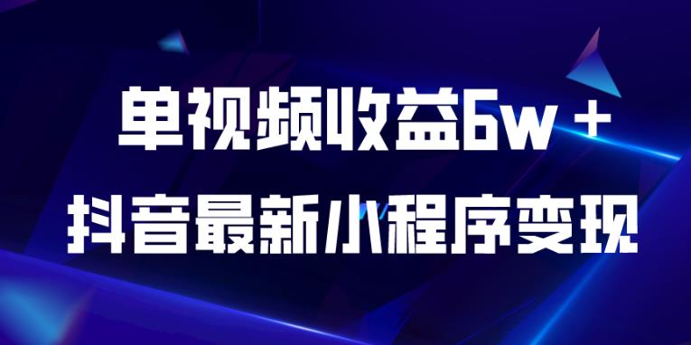 抖音最新小程序变现项目，单视频收益6w＋，小白可做【揭秘】-聚富社