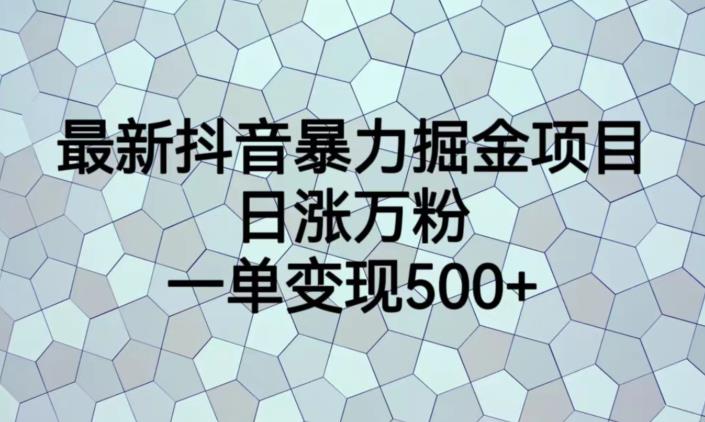 最新抖音暴力掘金项目，日涨万粉，一单变现500+【揭秘】-聚富社