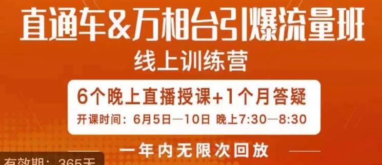 直通车&万相台引爆流量班,6天打通你开直通车·万相台的任督二脉-聚富社