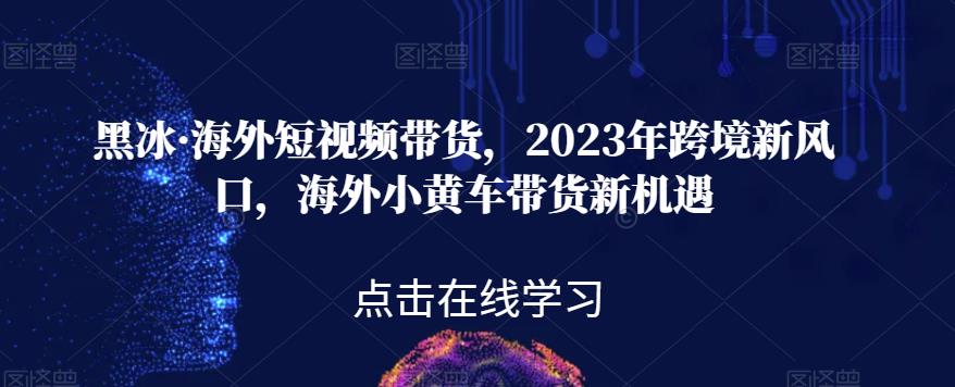 黑冰·海外短视频带货,2023年跨境新风口,海外小黄车带货新机遇-聚富社