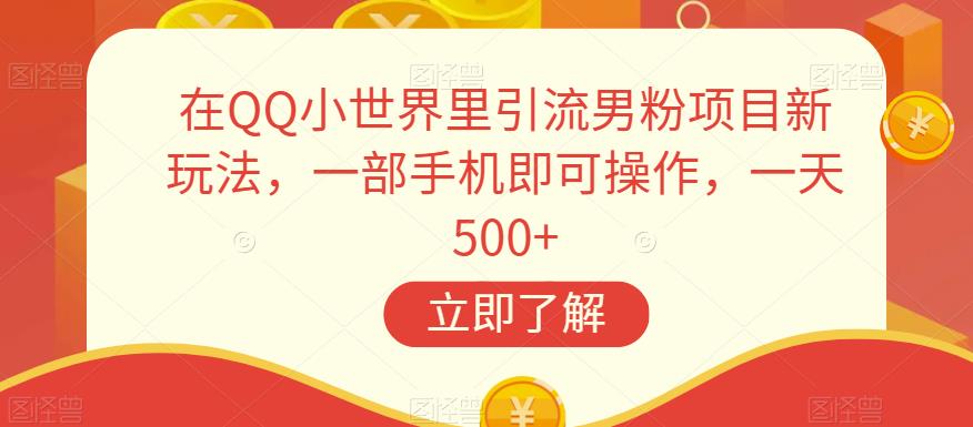 在QQ小世界里引流男粉项目新玩法,一部手机即可操作,一天500+【揭秘】-聚富社