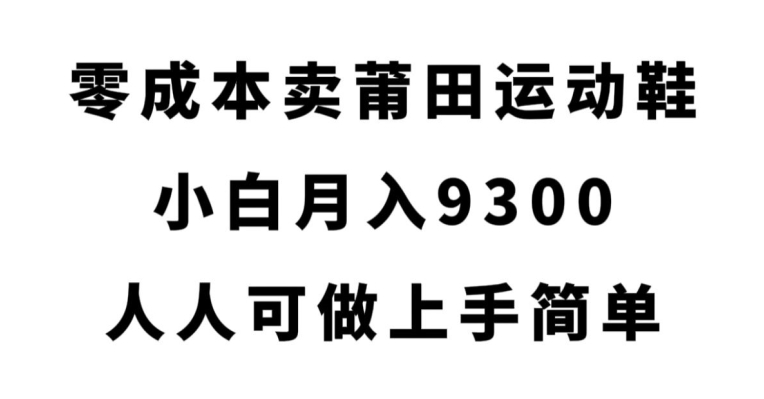零成本卖莆田运动鞋,小白月入9300,人人可做上手简单【揭秘】-聚富社