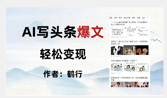 暴力拆解AI写头条爆文，轻松日入500+-聚富社