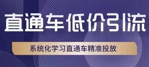 直通车低价引流课,系统化学习直通车精准投放-聚富社
