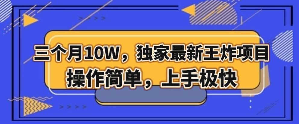 三个月10W,独家最新王炸项目!操作简单,上手极快【揭秘】-聚富社