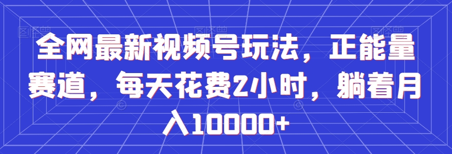 全网最新视频号玩法，正能量赛道，每天花费2小时，躺着月入10000+【揭秘】-聚富社