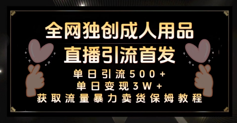 全网独创真人主播+无人直播单日引流500+,橙人用品暴力卖货单日变现3W+保姆似教学2.0【揭秘】-聚富社