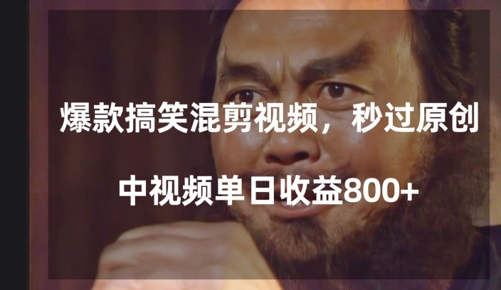 爆款搞笑混剪视频,百分百过原创,单日中视频播放收益800+【揭秘】-聚富社
