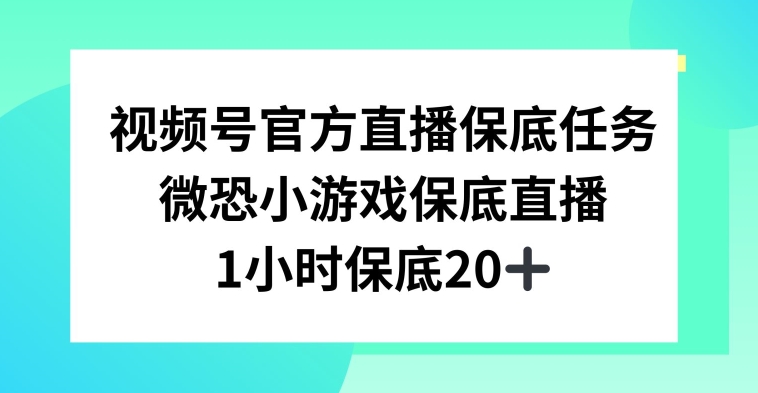 视频号直播任务,微恐小游戏,1小时20+【揭秘】-聚富社