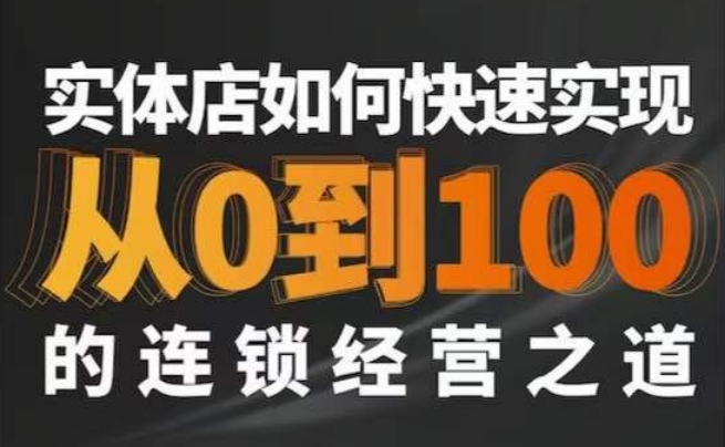 星哥·实体如何快速实现从0-100的连锁经营之道-聚富社