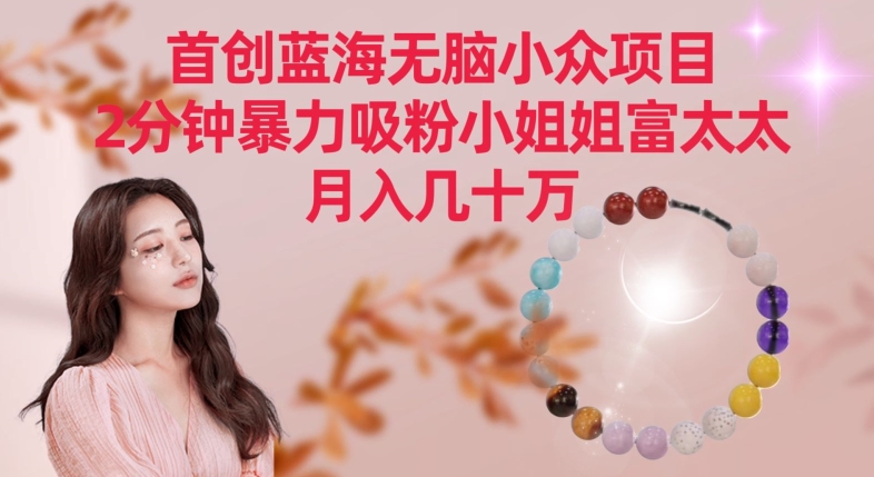 首创蓝海无脑小众项目,2分钟暴力吸粉小姐姐富太太,月入几十万【揭秘】-聚富社