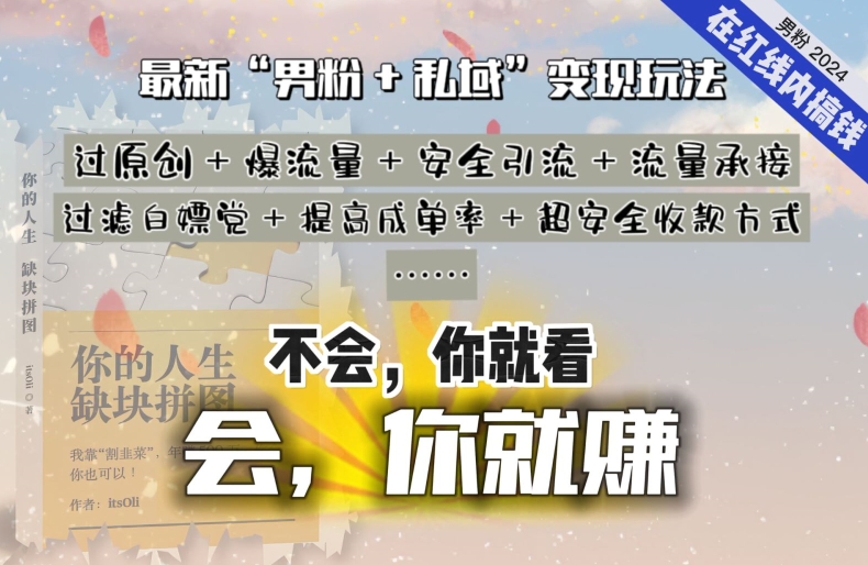 2024,“男粉+私域”还是最耐造、最赚、最轻松、最愉快的变现方式【揭秘】-聚富社