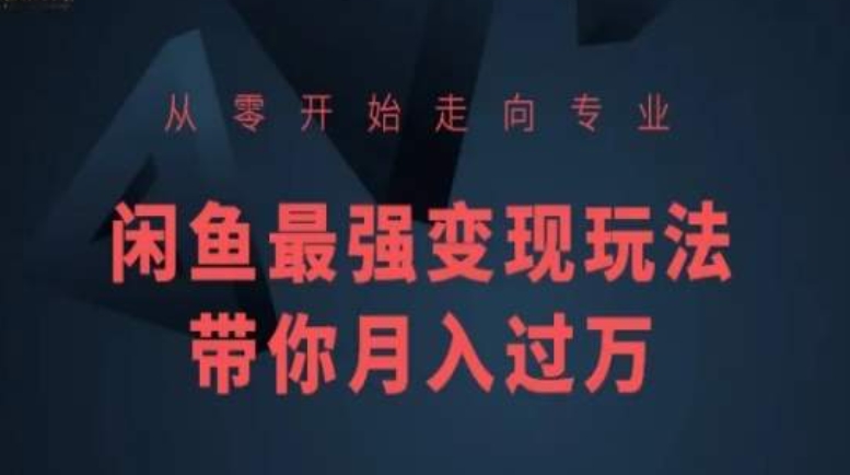 从零开始走向专业,闲鱼最强变现玩法带你月入过万-聚富社