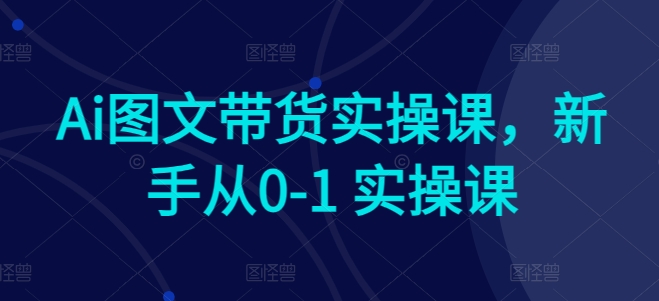 Ai图文带货实操课,新手从0-1 实操课-聚富社
