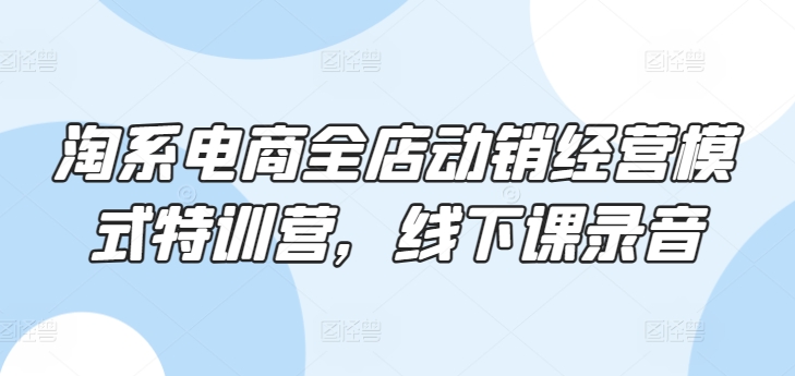 淘系电商全店动销经营模式特训营,线下课录音-聚富社
