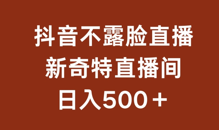 不露脸挂机直播,新奇特直播间,日入500+【揭秘】-聚富社