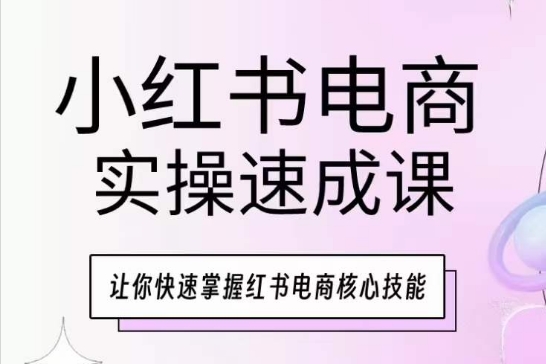 小红书电商实操速成课,让你快速掌握红书电商核心技能-聚富社